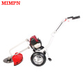 Trolley GX35 Gasoline 4 Stroke Hand Push Grass Cutter Machine Brush Cutter With Wheels